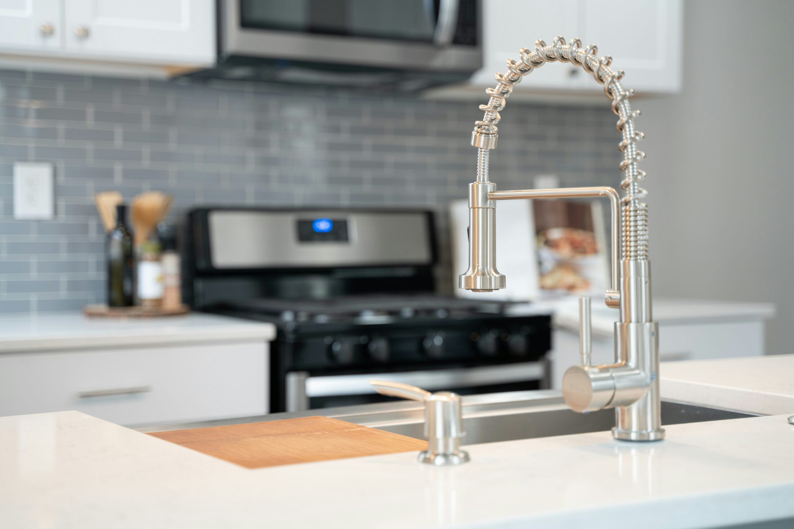 detail of kitchen faucet